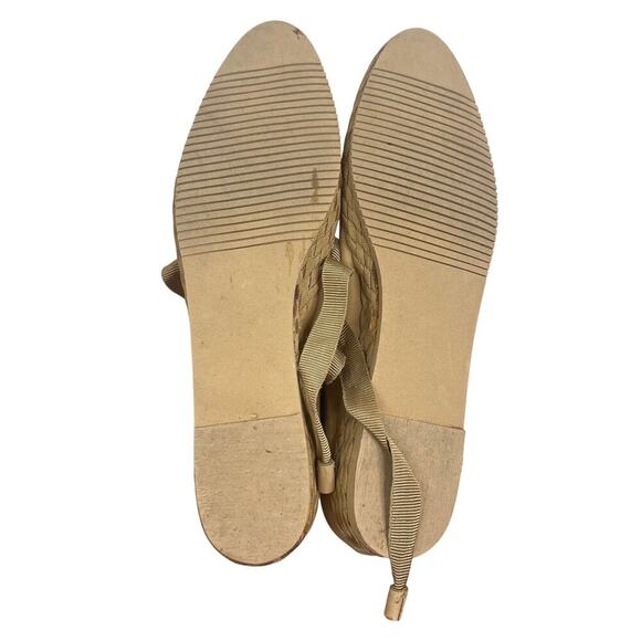 Salvatore Ferragamo Boutique Tan Suede Lace Espadrilles Size 9 - Picture 8 of 11